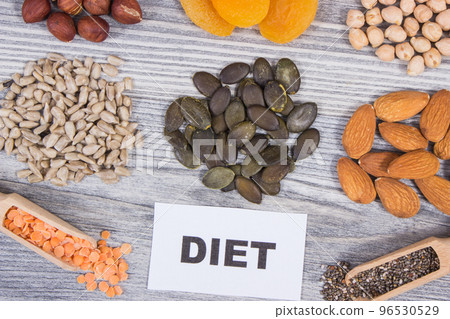 Inscription diet, healthy ingredients containing potassium, vitamin K and minerals Inscription diet, healthy ingredients containing potassium, vitamin K and minerals 96530529