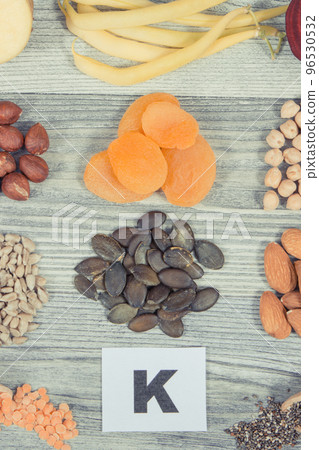 Healthy food as source natural vitamin K, minerals and fiber 96530532