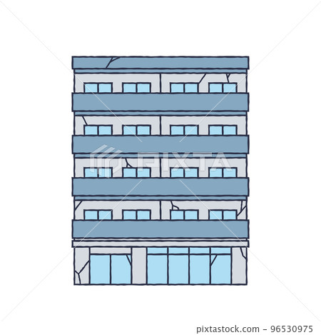 Illustration of a dilapidated apartment 96530975