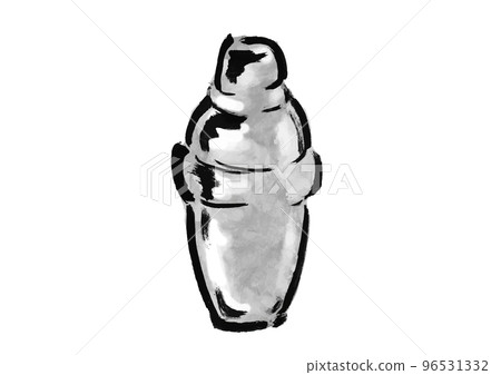 手繪日式插圖,製作雞尾酒的調酒器 手繪日式插圖,製作雞尾酒的調酒器 96531332