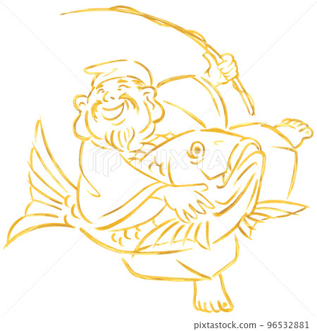 惠比壽先生的手寫插畫素材 惠比壽先生的手寫插畫素材 96532881