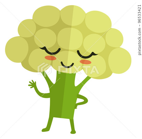 Cauliflower character, Green healthy vegetable with arms and legs Cauliflower character, Green healthy vegetable with arms and legs 96533421