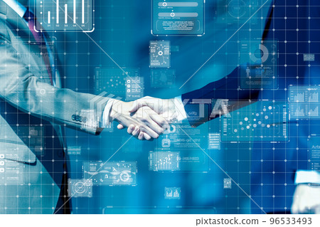 握手的兩個商人 握手的兩個商人 96533493