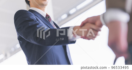 Two businessmen shaking hands 96533495