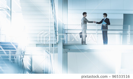 Two businessmen shaking hands 96533516