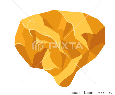 Golden ore icon. Natural stone cartoon element 96534439