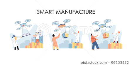 Automation and development of delivery process. Idea of modern transportation and distribution 96535322