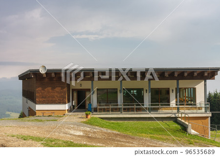 Upper station of chairlift in Jesenik mountains, cafe building 96535689