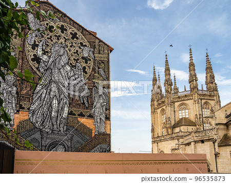 Mural called Monkey Bird in Burgos, Castille and Leon, Spain Mural called Monkey Bird in Burgos, Castille and Leon, Spain 96535873
