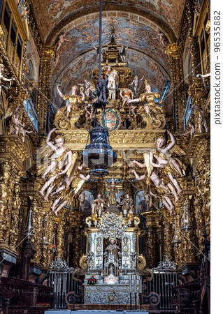 interior of the cathedral of Santiago de Compostela, Galicia in Spain. 96535882
