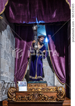 Interior of Church of Santiago Apostle of Padron, La Coruna, Galicia, Spain 96535905