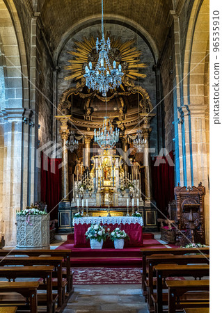 Interior of Church of Santiago Apostle of Padron, La Coruna, Galicia, Spain 96535910