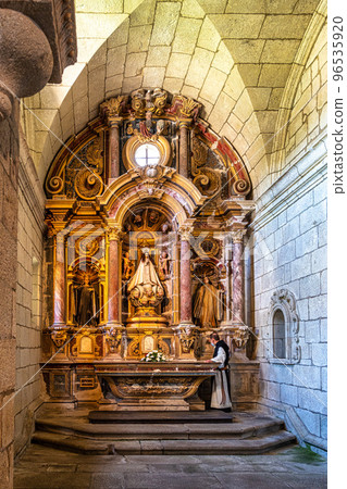 Interior of the monastery of Oseira at Ourense, Galicia, Spain. Monasterio de Santa Maria la Real de Oseira Interior of the monastery of Oseira at Ourense, Galicia, Spain. Monasterio de Santa Maria la Real de Oseira 96535920