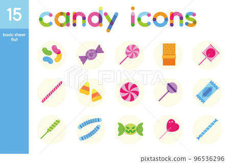 Isolated set of colored candies sheer flat icons Vector Isolated set of colored candies sheer flat icons Vector 96536296