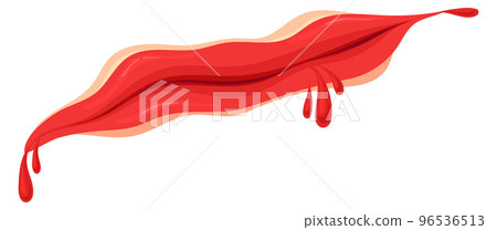 Bloody cut. Bleeding wound. Skin injury mark 96536513