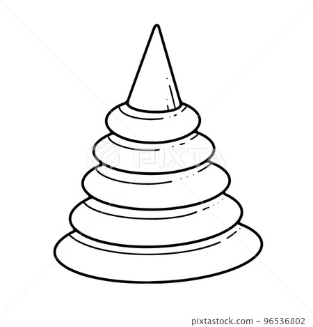 Doodle toy cute pyramid vector illustration on white background 96536802