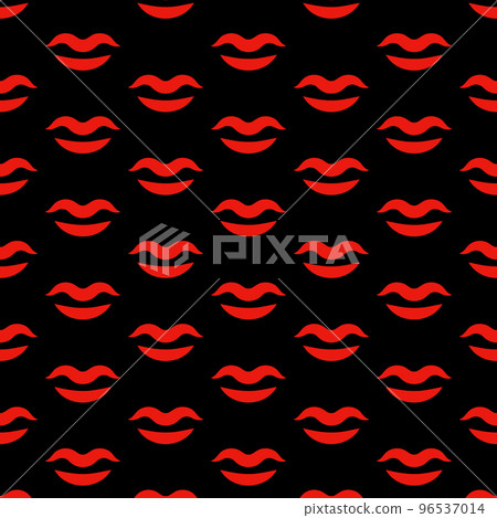 seamless pattern with lips or kisses. vector. 96537014