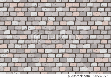 medieval grey color brick wall front view 96537076