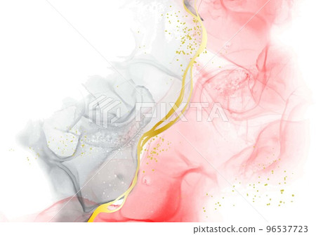 紅色和黑色酒精墨水風格背景 96537723