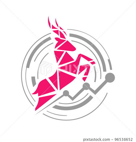 tech sign of standing goat antelope deer bucks logo design vector illustration 96538652