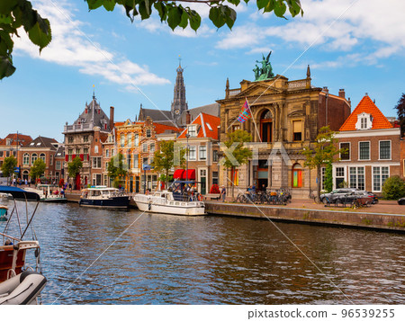 Summer landscape of the city streets of Haarlem Summer landscape of the city streets of Haarlem 96539255