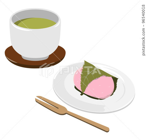 Sakuramochi, Domyoji and green tea 96540018