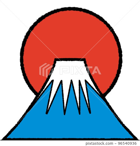 手繪富士山色 96540936
