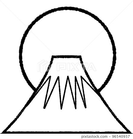 手寫富士山背景透明 96540937