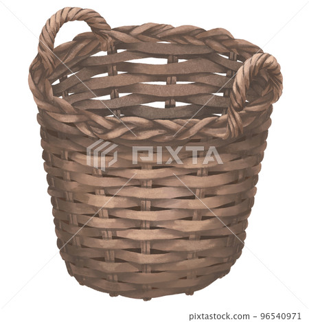 水彩畫帶把手的籃子插畫 96540971