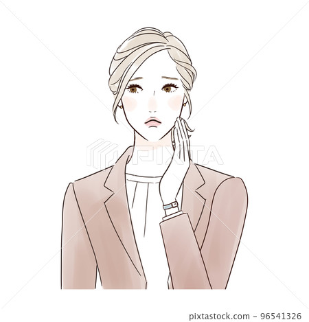 擔心的中年婦女 96541326