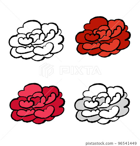 Hand-drawn peony 4-piece set 96541449