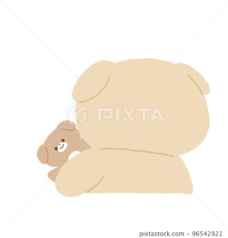 A stuffed animal is watching from behind icon dog single item A stuffed animal is watching from behind icon dog single item 96542921