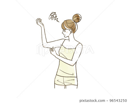 一個擔心上臂脂肪的女人 96543250