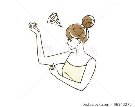 一個擔心上臂脂肪的女人 96543273