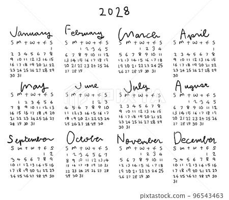 2028 calendar 96543463