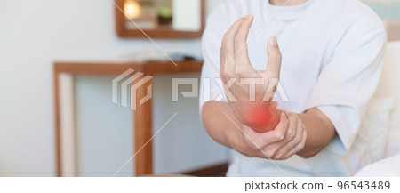 man having wrist pain because using smartphone or computer long time. De Quervain s tenosynovitis, rheumatism, arthritis, osteoarthritis, ergonomic, Carpal Tunnel Syndrome or Office syndrome man having wrist pain because using smartphone or computer long time. De Quervain s tenosynovitis, rheumatism, arthritis, osteoarthritis, ergonomic, Carpal Tunnel Syndrome or Office syndrome 96543489