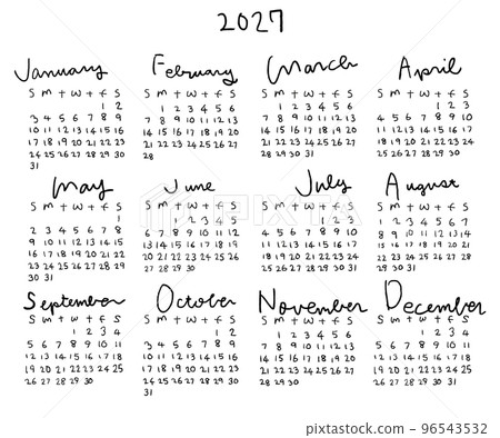2027 calendar - Stock Illustration [96543532] - PIXTA