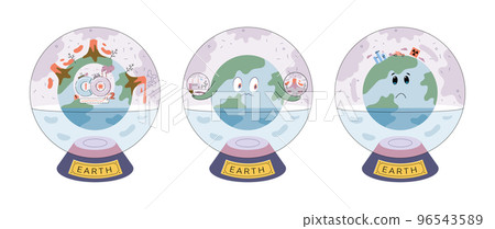 Climate change concept. Global warming design. Temperature rising animal extinction. Environment Day 96543589