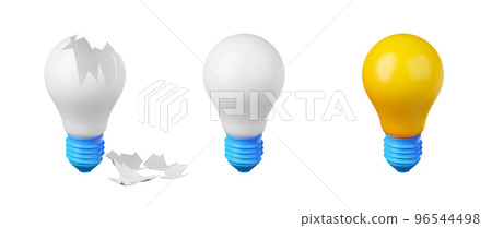3D render light bulbs isolated on background 96544498