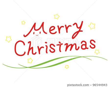 Merry Christmas handwritten logo color Merry Christmas handwritten logo color 96544943