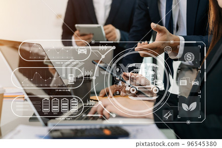 business people working and green renewable energy worker interface. Concept of sustainability  business based on renewable . 96545380