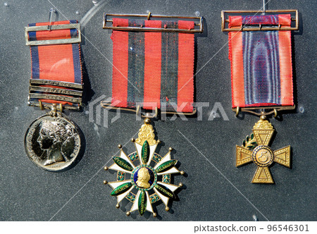 British military medals from World Wad II in Museum of History - Cardiff British military medals from World Wad II in Museum of History - Cardiff 96546301