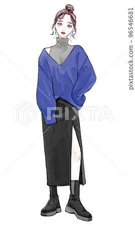 藍色針織裝 96546681