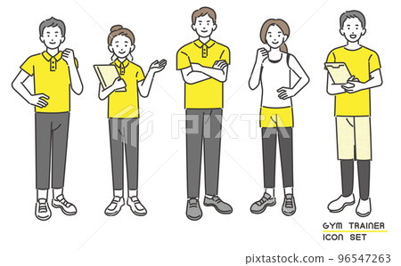 Vector illustration material of gym trainers and instructors working in sports gyms / diet / muscle training Vector illustration material of gym trainers and instructors working in sports gyms / diet / muscle training 96547263
