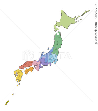 輕微變形的日本地圖 96547706