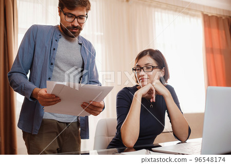 concept of work from home, remote learning and online marketing concept of work from home, remote learning and online marketing 96548174