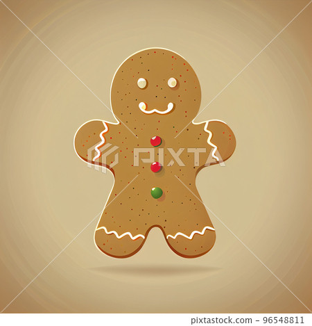 Flat Christmas Gingerbread Man cartoon wallpaper. Modern flat design in winter. Minimalist winter wallpapers Flat Christmas Gingerbread Man cartoon wallpaper. Modern flat design in winter. Minimalist winter wallpapers 96548811