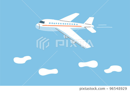 Blue sky and airplane 96548929