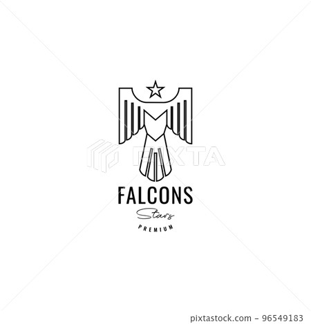flying falcon with star polygonal line logo design vector 96549183