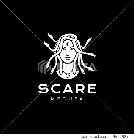 face female with snake hair medusa logo design vector face female with snake hair medusa logo design vector 96549253